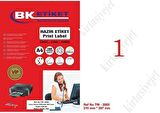 A1Etiket Tw-2000 Ebat 210 x 297 mm Lazer Etiket  A4 Sayfada 1 Etiket